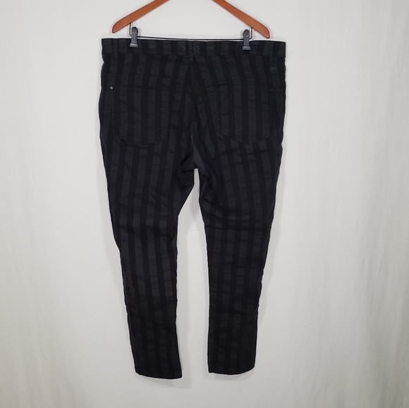 Simply Be Black Grey Striped Pants Women's Size 18 - Picture 5 of 7